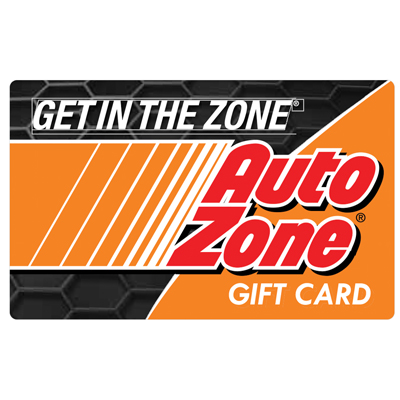 AUTOZONE<sup>&reg;</sup> $25 Gift Card – Perfect for do-it-yourself car owners to shop for auto parts, car accessories and vehicle information in-store and online!
