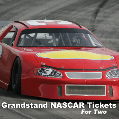 Grandstand NASCAR<sup>®</sup> Tickets - Imagine you and a friend at one of NASCAR's exciting races. It's the ultimate racing fan experience! Includes 2 grandstand tickets. Race to be determined based on scheduling. Airfare not included.