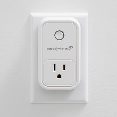 AMPED WIRELESS<sup>&reg;</sup> Smart Plug - This easy to use WiFi smart plug can be paired with Amazon Alexa to control your home with the sound of your voice, such as creating timers and schedules to automate your devices.  Features include one grounded outlet, one USB charging port, and surge protection.